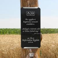 Kopjafa az egykori baptista temető helyén