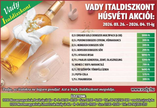 Húsvéti akciónk 03.26.-04.11.