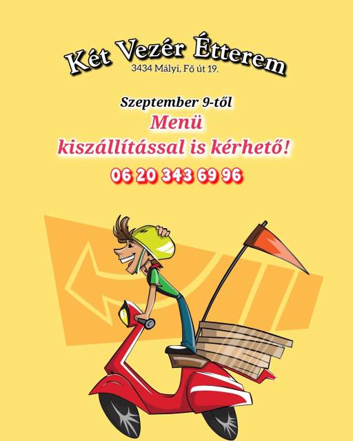 Menü kiszállítással is! 