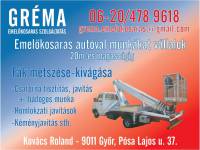 VESZÉLYES FAVÁGÁS EMELŐKOSARAS KOCSIVAL - BÉRLÉS