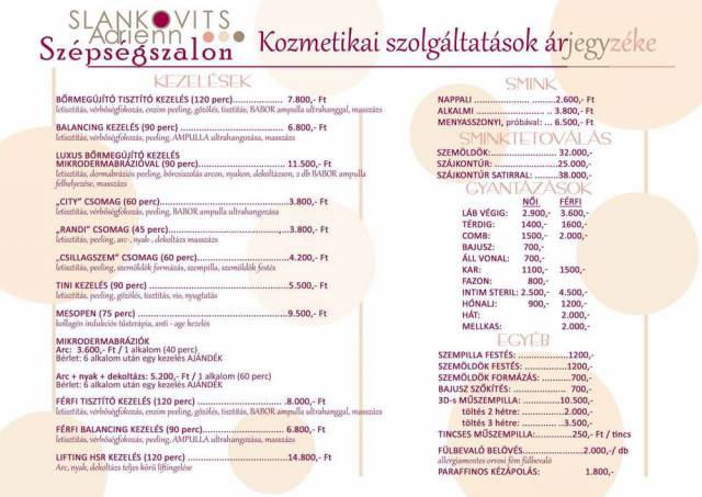 Slankovits Adrienn Szépségszalon